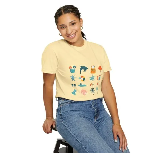 Tropical Vibes Unisex Garment-Dyed T-Shirt | Beach Life Design - Image 12