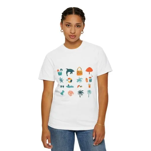 Tropical Vibes Unisex Garment-Dyed T-Shirt | Beach Life Design
