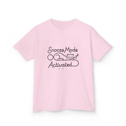 Kids 'Snooze Mode Activated' Heavy Cotton Tee - Fun Sleepy T-Shirt for Boys and Girls - Image 50