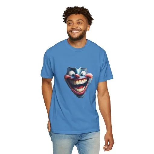 Unisex Garment-Dyed T-shirt with Vintage Clown Print - Perfect for Halloween & Graphic Tee Lovers - Image 32