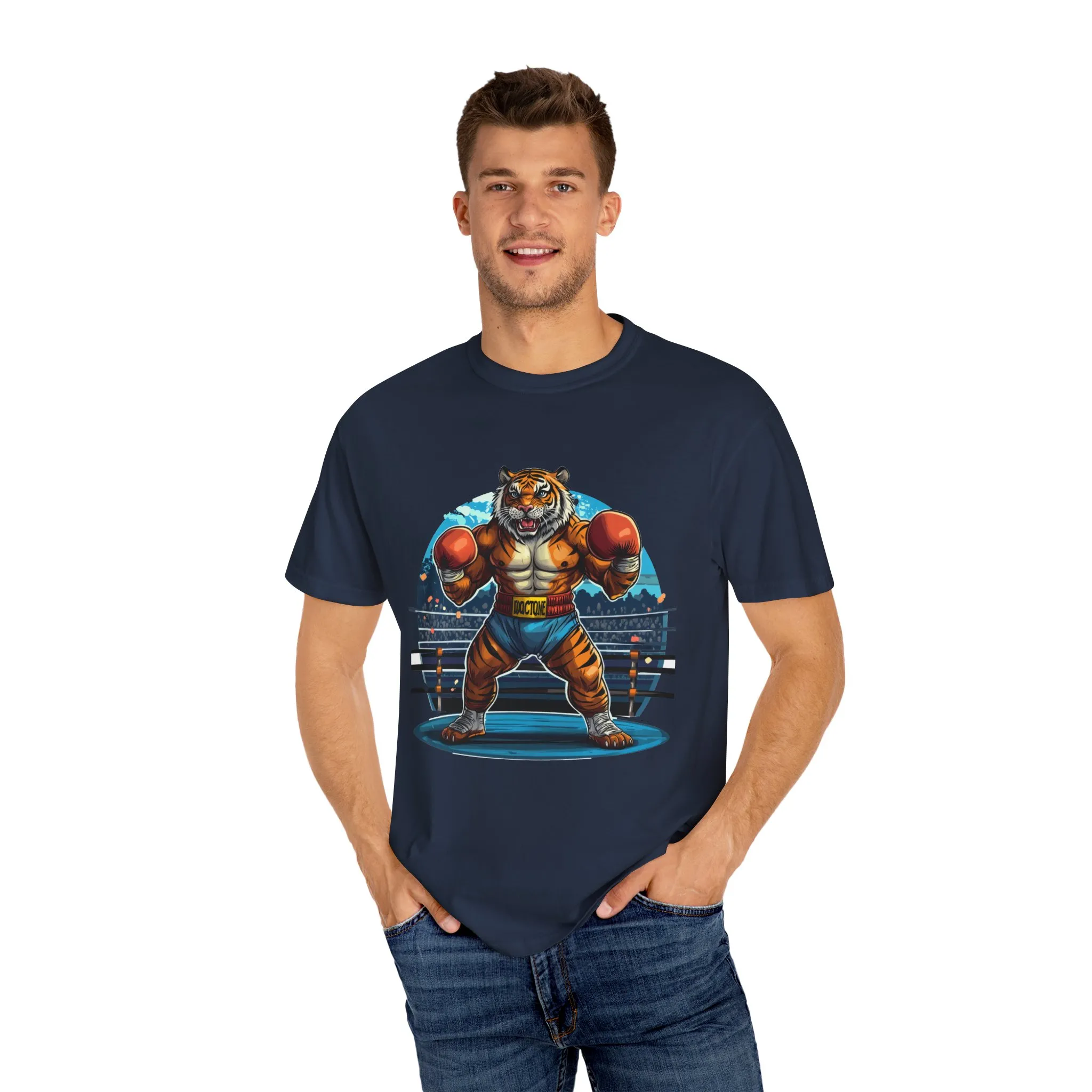 Boxing Tiger Unisex Garment-Dyed T-shirt | Sporty, Bold Graphic Tee for Animal Lovers - Image 47
