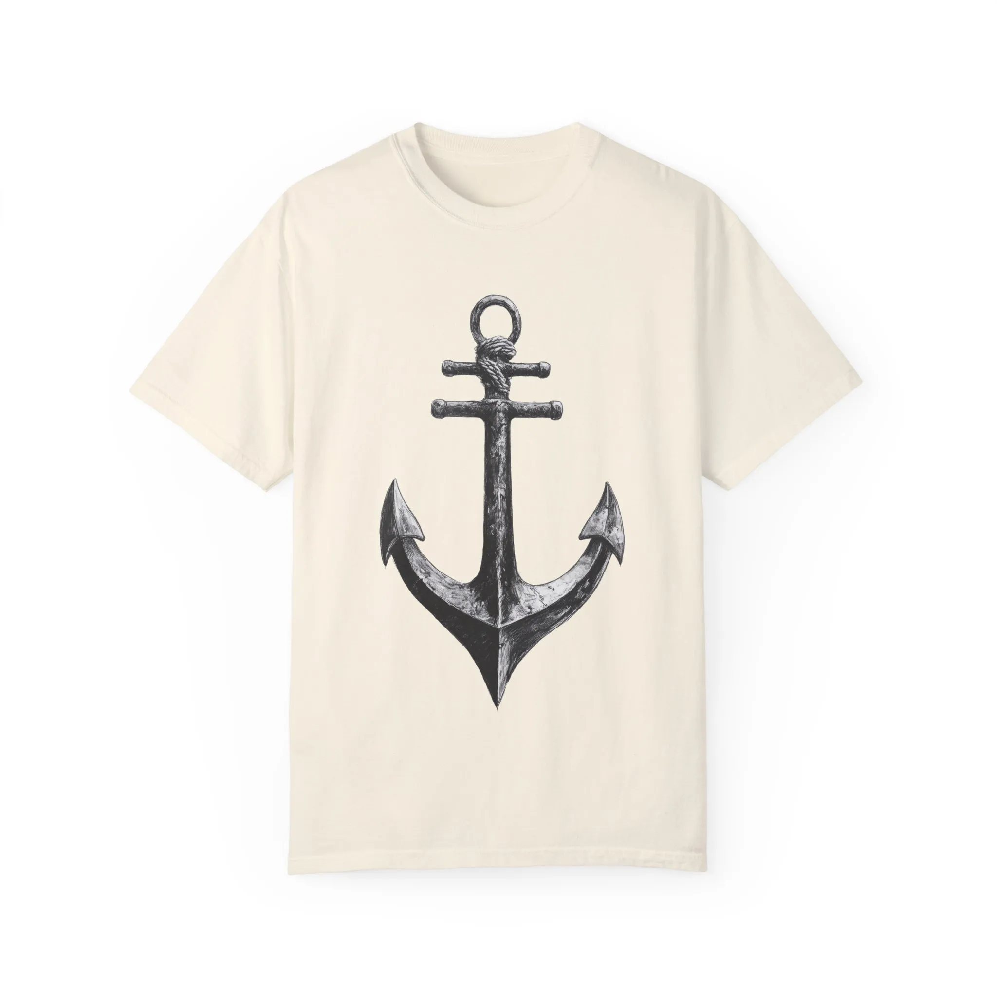 Nautical Anchor Unisex Garment-Dyed T-shirt | Casual Marine Style Wear - Image 5