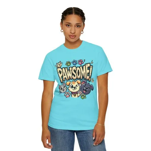 Pawsome Garment-Dyed T-Shirt for Animal Lovers - Image 39
