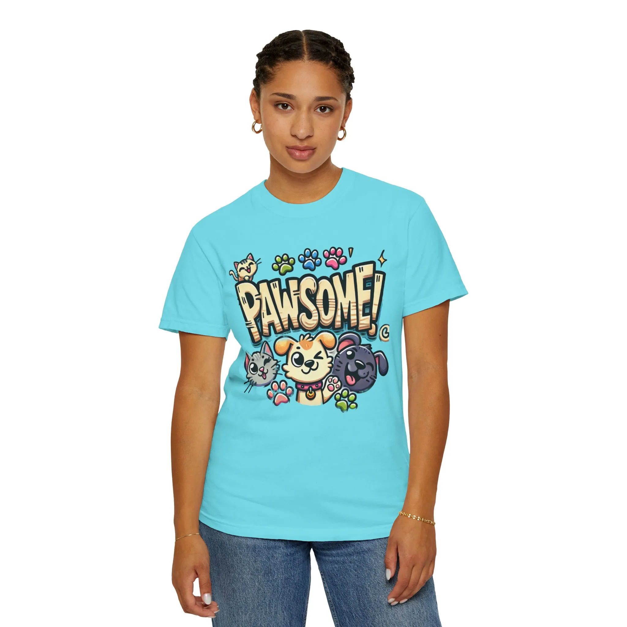 Pawsome Garment-Dyed T-Shirt for Animal Lovers - Image 39