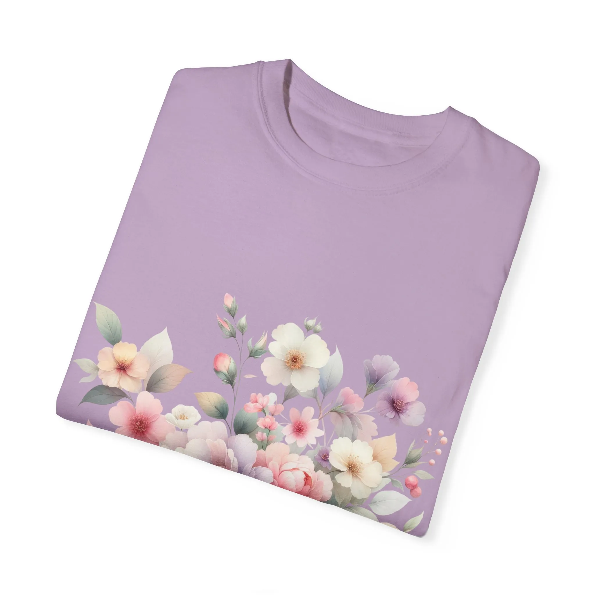 Floral Bliss Women's Garment-Dyed T-Shirt – Perfect for Spring Celebrations and Everyday Wear - Image 50