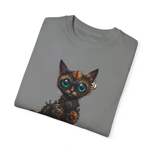 Steampunk Cat Unisex Garment-Dyed T-Shirt - Image 22