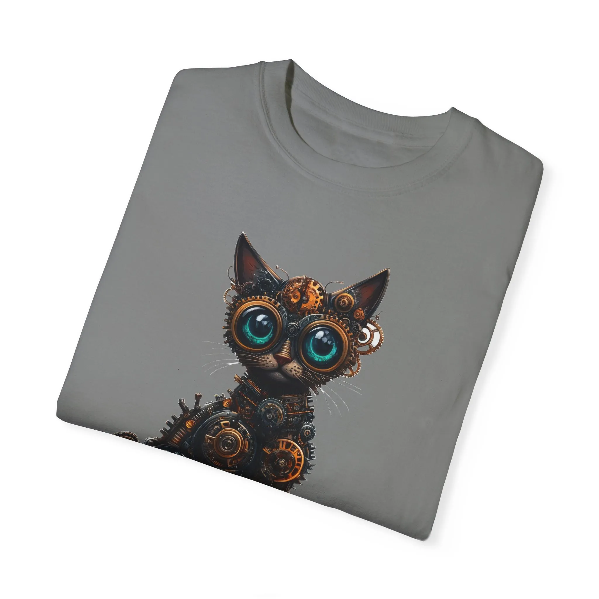 Steampunk Cat Unisex Garment-Dyed T-Shirt - Image 22