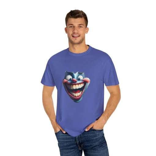 Unisex Garment-Dyed T-shirt with Vintage Clown Print - Perfect for Halloween & Graphic Tee Lovers - Image 23