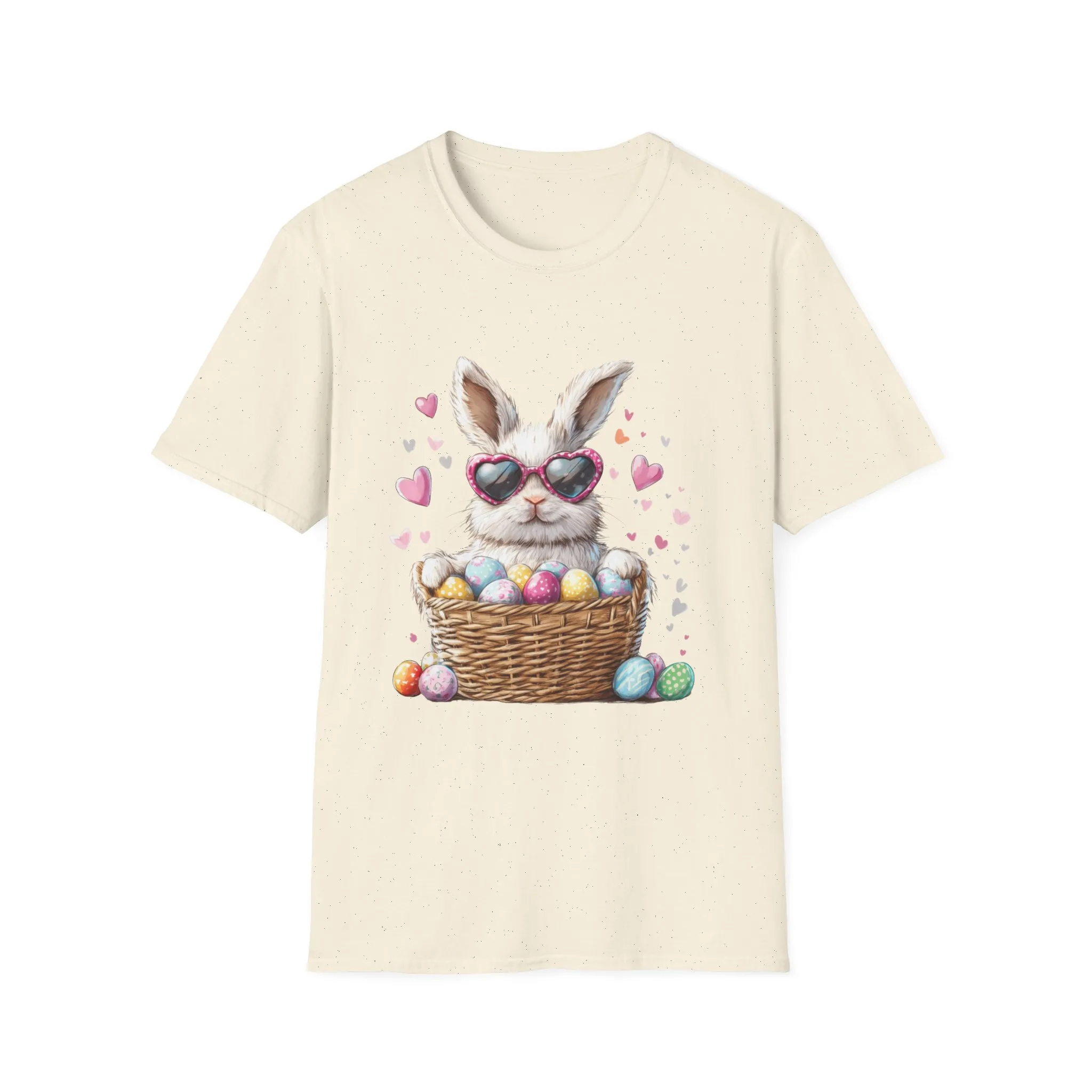 Cute Bunny Easter T-Shirt - Unisex Softstyle Tee with Colorful Egg Design - Image 21