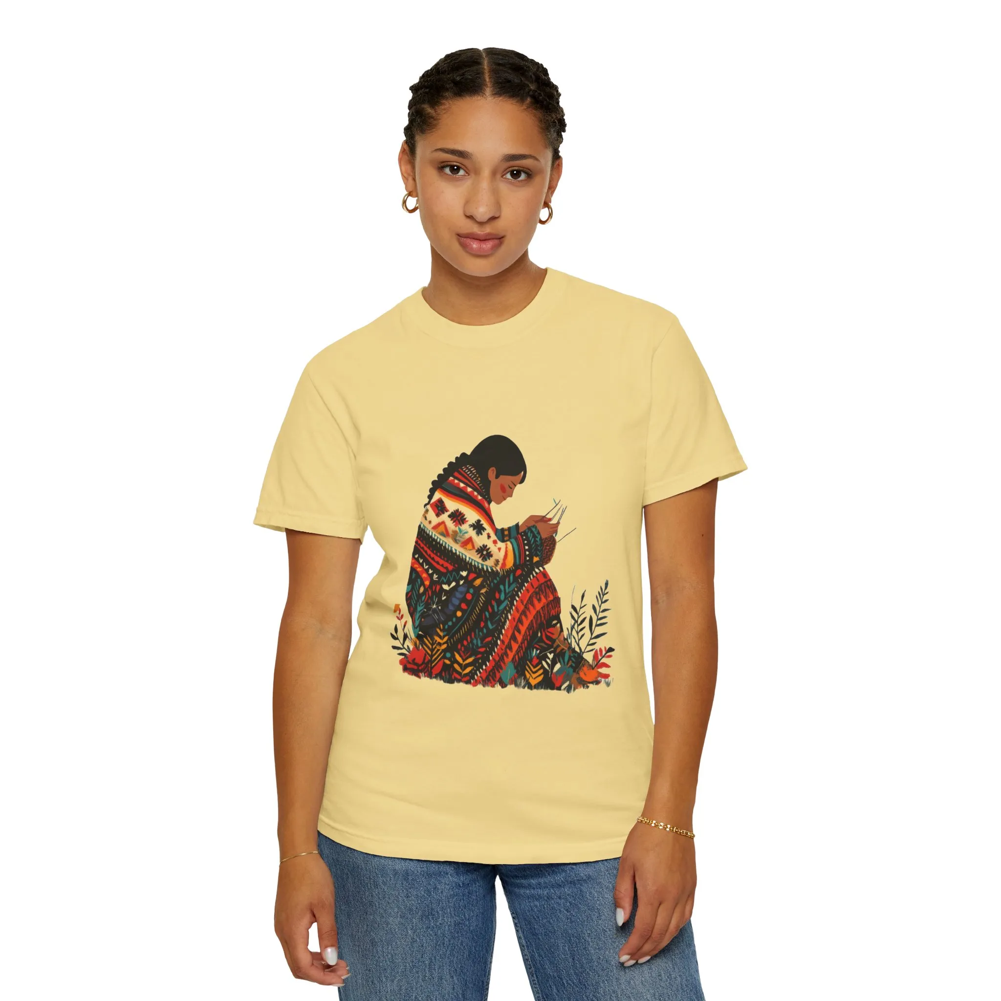 Cultural Heritage Unisex Garment-Dyed T-Shirt - Artisan Design - Image 15