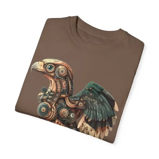 Steampunk Mechanical Bird Unisex Garment-Dyed T-Shirt - Image 22