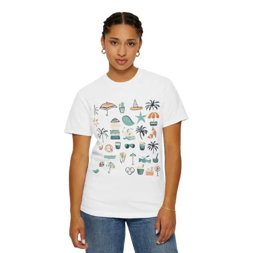 Beach Vibes Unisex Garment-Dyed T-Shirt | Summer Fun Graphic Tee - Image 7