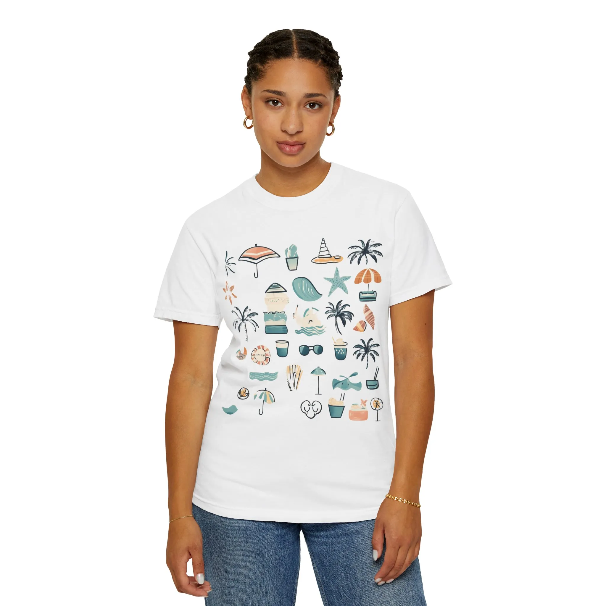 Beach Vibes Unisex Garment-Dyed T-Shirt | Summer Fun Graphic Tee - Image 7
