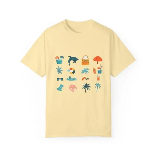 Tropical Vibes Unisex Garment-Dyed T-Shirt | Beach Life Design - Image 9