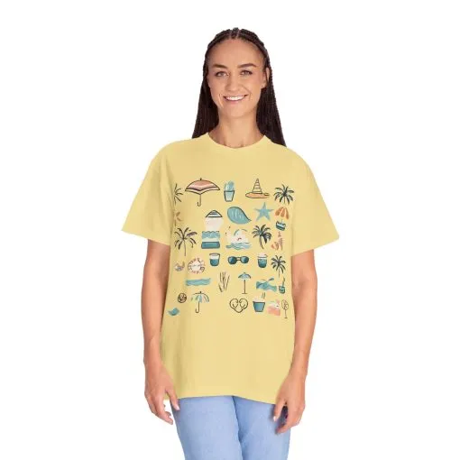 Beach Vibes Unisex Garment-Dyed T-Shirt | Summer Fun Graphic Tee - Image 15