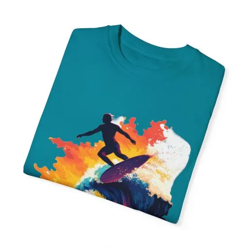 Surfing Sunset Unisex Garment-Dyed T-Shirt - Image 10