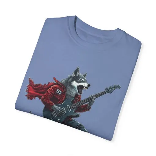Rockin' Wolf Unisex Garment-Dyed T-Shirt - Perfect for Music Lovers - Image 6