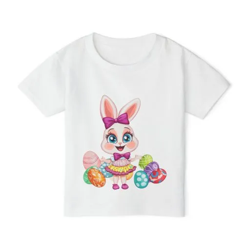 Cute Easter Bunny Toddler T-Shirt | Heavy Cotton™ Toddler Tee - Image 2