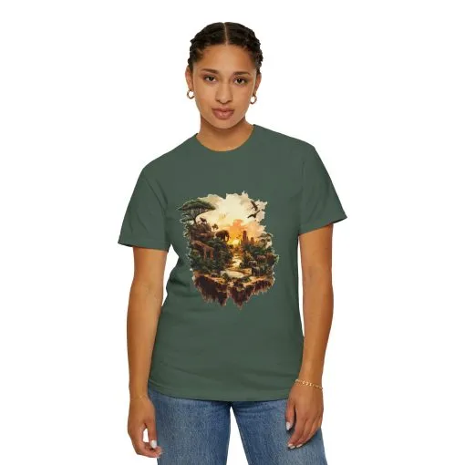 Adventure-Inspired Unisex Garment-Dyed T-Shirt with Nature Scene - Image 20