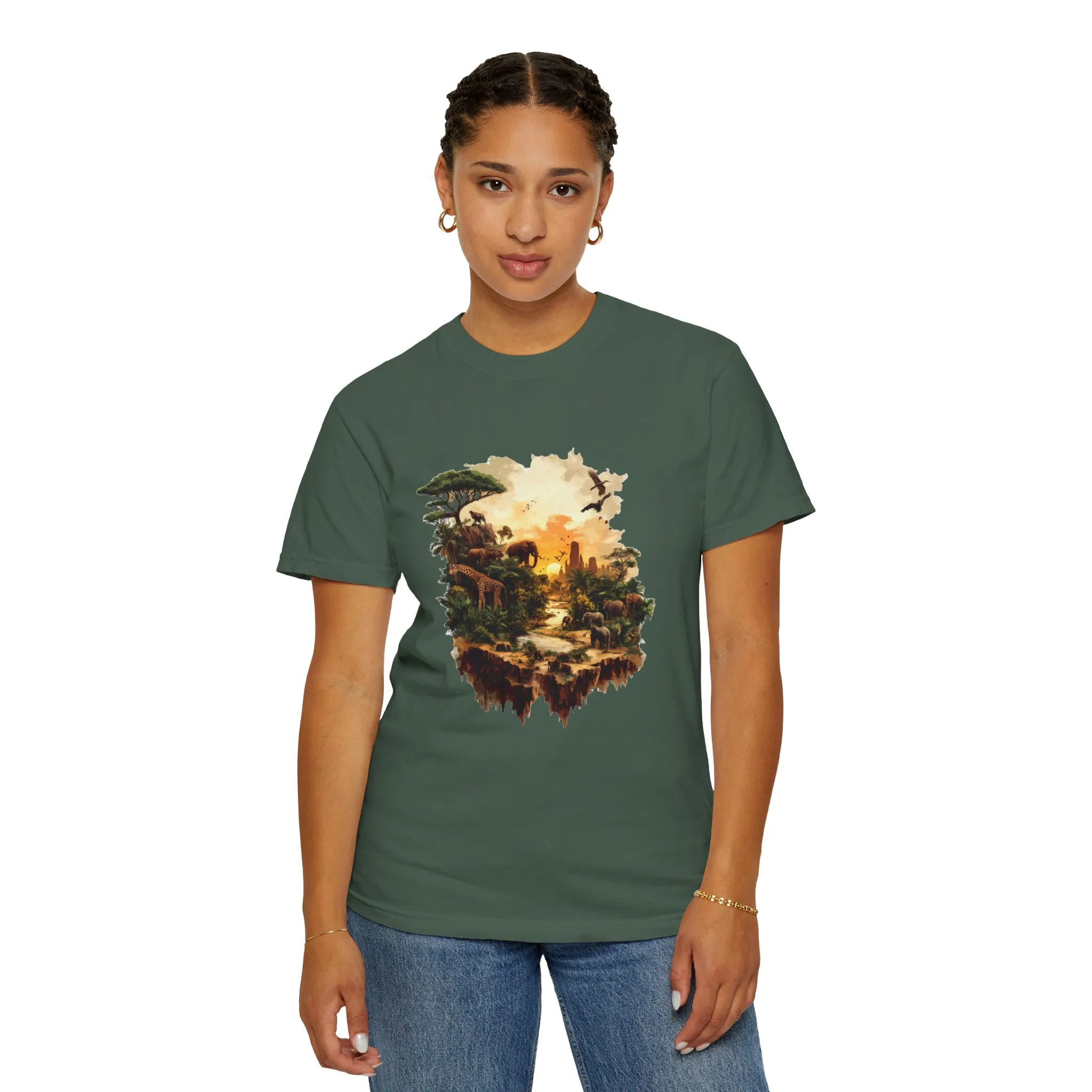 Adventure-Inspired Unisex Garment-Dyed T-Shirt with Nature Scene - Image 20