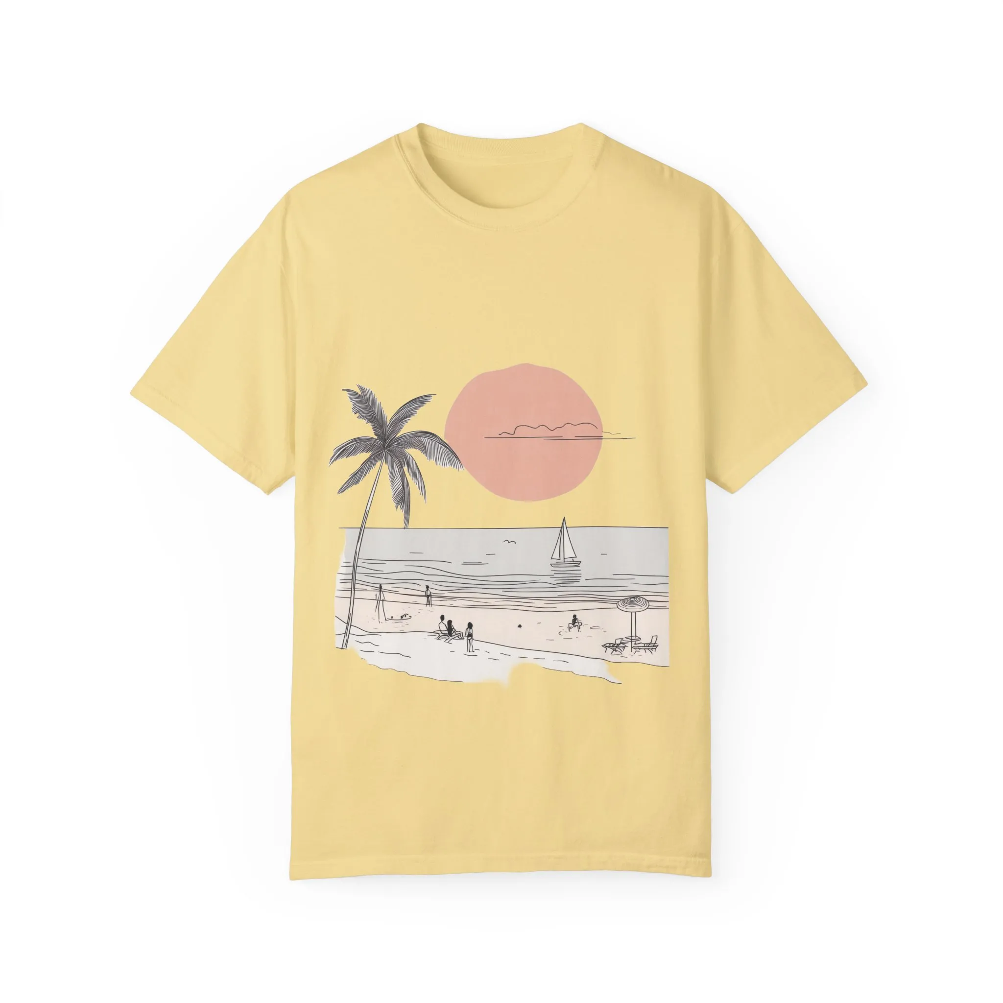 Sunset Beach Vibe Unisex Garment-Dyed T-Shirt - Image 13