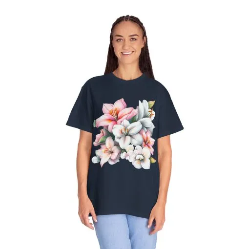 Floral Elegance Unisex Garment-Dyed T-Shirt - Perfect for Spring Celebrations - Image 44