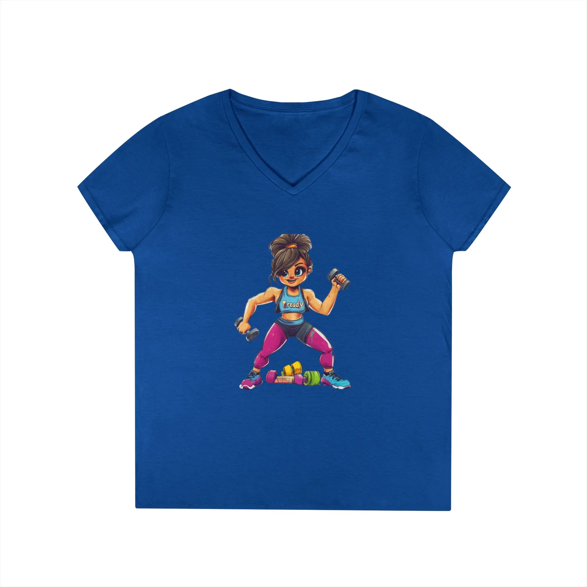 Empowered Fitness Ladies' V-Neck T-Shirt - Motivational Workout Tee - Image 11