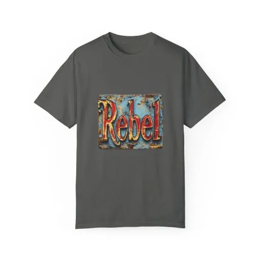 Rebel Unisex Garment-Dyed T-Shirt - Vintage Style Graphic Tee - Image 9