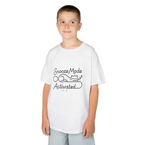 Kids 'Snooze Mode Activated' Heavy Cotton Tee - Fun Sleepy T-Shirt for Boys and Girls - Image 8