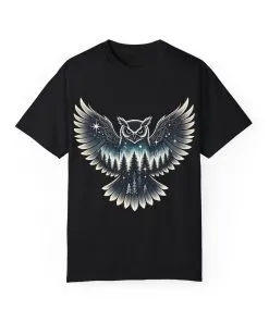 Unisex Garment-Dyed Owl T-Shirt | Nature-Inspired Design for Outdoor Lovers
