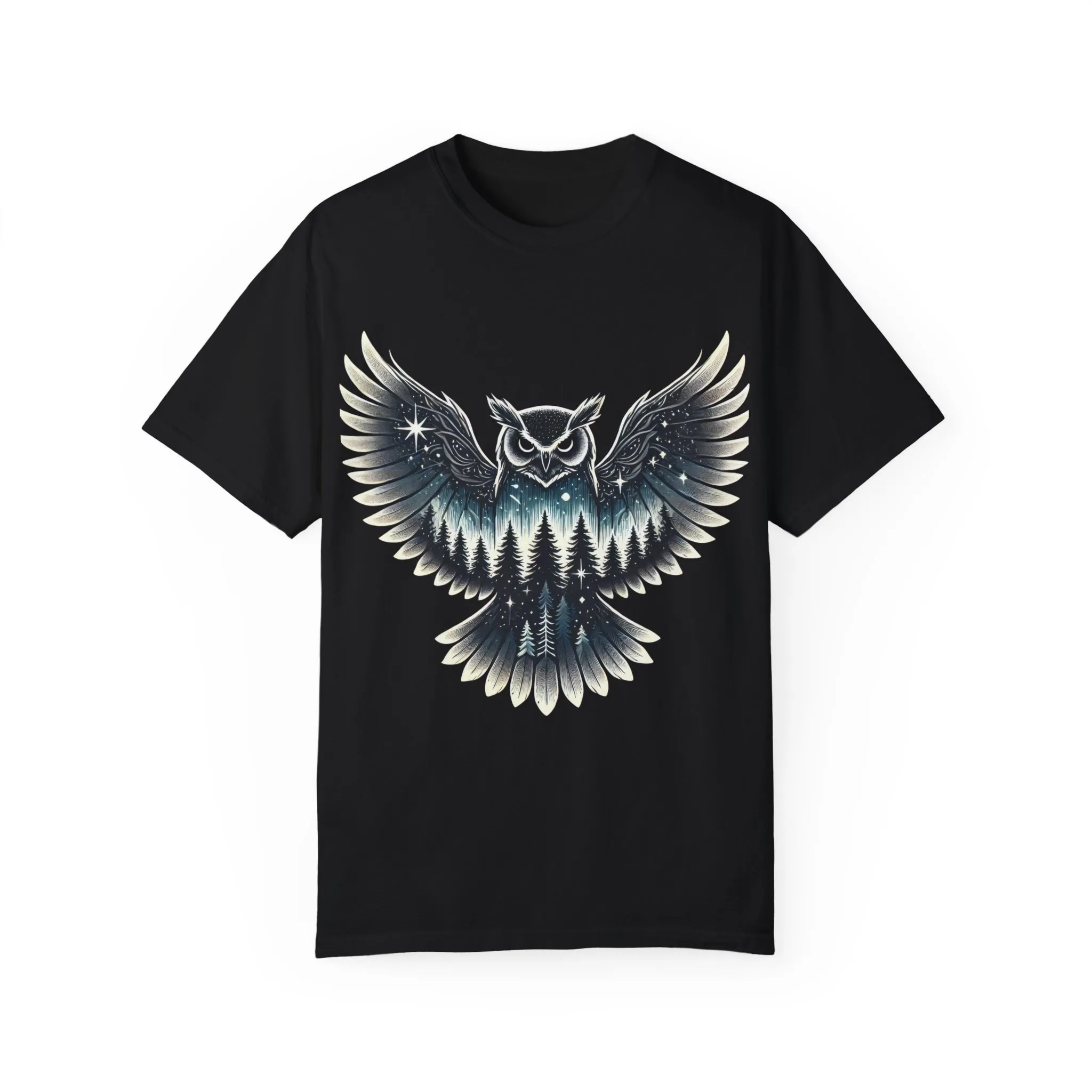 Unisex Garment-Dyed Owl T-Shirt | Nature-Inspired Design for Outdoor Lovers