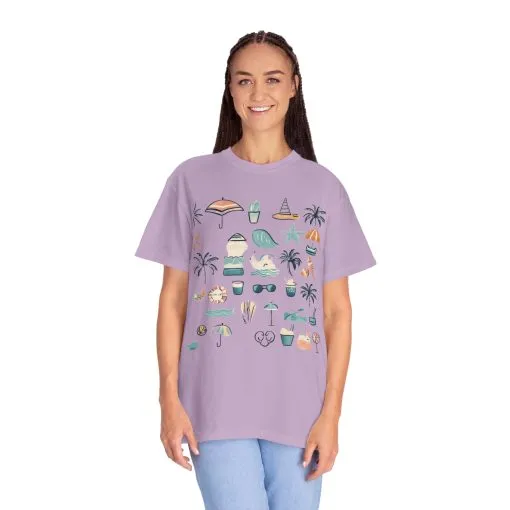 Beach Vibes Unisex Garment-Dyed T-Shirt | Summer Fun Graphic Tee - Image 27
