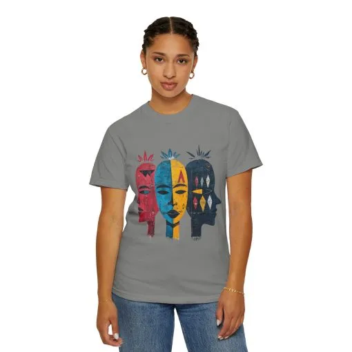 Vibrant Faces Unisex Garment-Dyed T-Shirt - Artistic Expression for Everyday Wear - Image 19