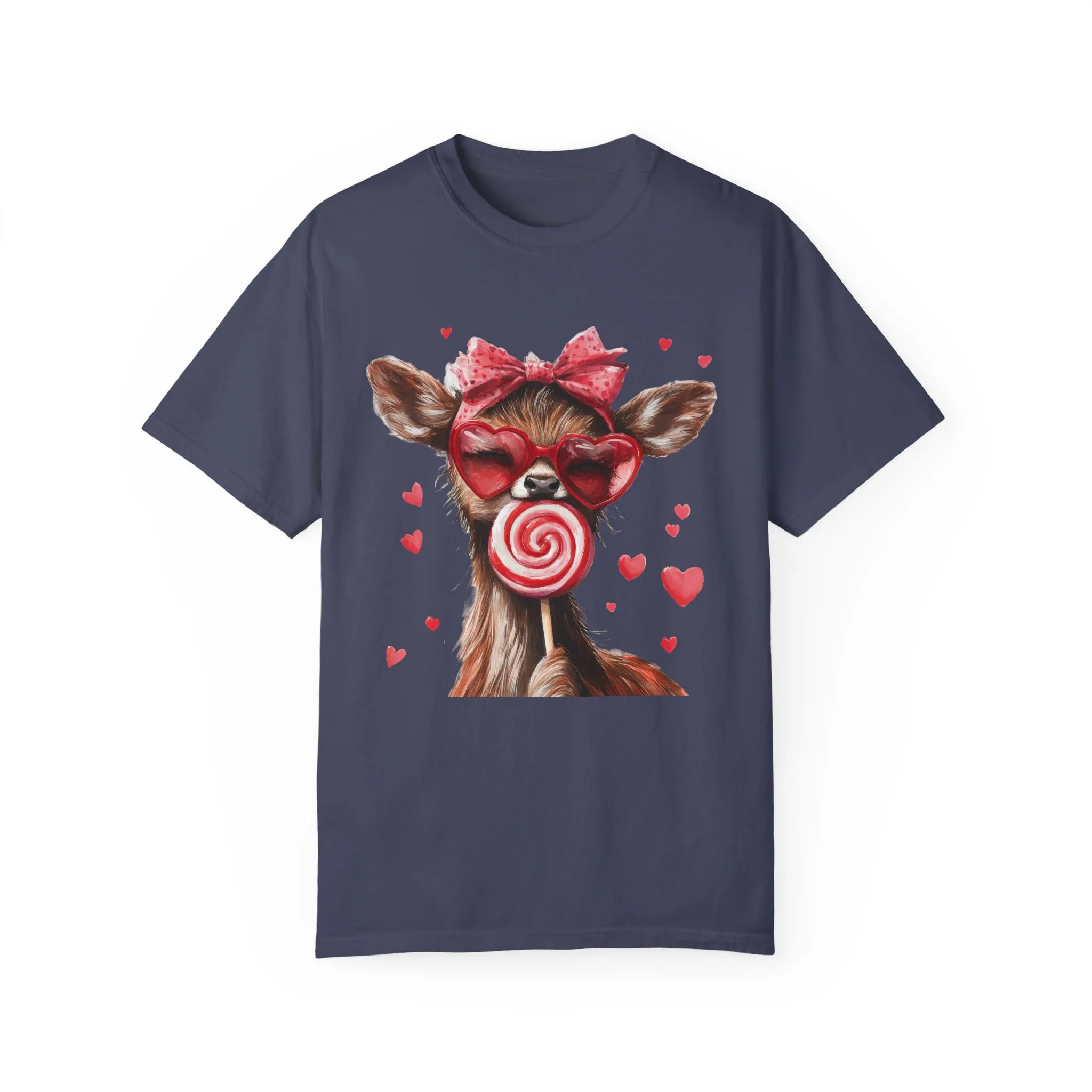 Cute Valentine’s Day Deer T-Shirt - Garment-Dyed Unisex Tee with Heart Design - Image 33