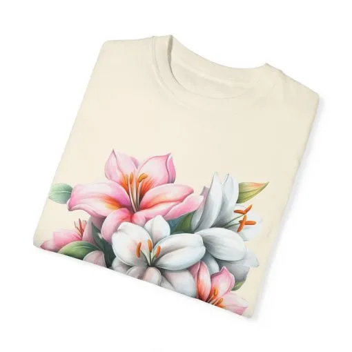 Floral Elegance Unisex Garment-Dyed T-Shirt - Perfect for Spring Celebrations - Image 10