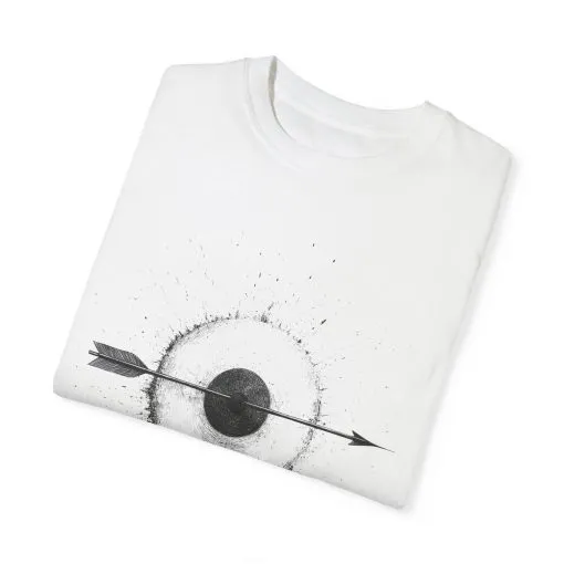 Unisex Garment-Dyed T-shirt with Unique Arrow and Target Design - Perfect for Casual Wear and Gifts - Image 3