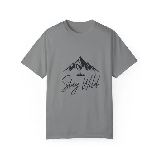 Stay Wild Unisex Garment-Dyed T-Shirt - Adventure & Nature Inspired - Image 37