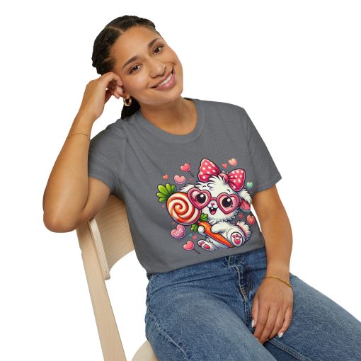Cute Bunny Love Unisex Softstyle T-Shirt - Perfect for Valentine's Day and Spring Celebrations - Image 40