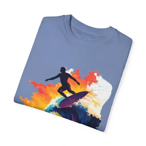 Surfing Sunset Unisex Garment-Dyed T-Shirt - Image 14