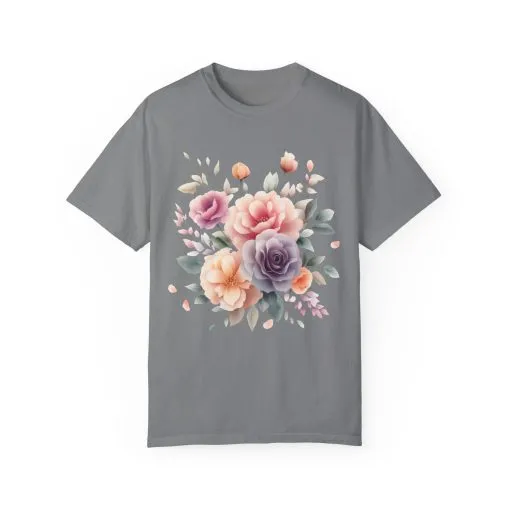 Floral Garden Unisex Garment-Dyed T-Shirt | Soft and Stylish Tee for Spring and Summer Occasions - Image 17