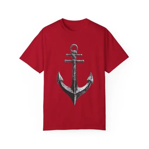 Nautical Anchor Unisex Garment-Dyed T-shirt | Casual Marine Style Wear - Image 45