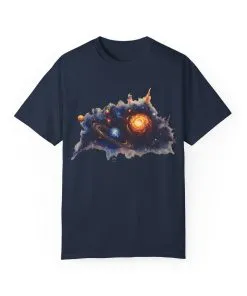 Cosmic Adventure Unisex Garment-Dyed T-Shirt - Space-Themed Graphic Tee
