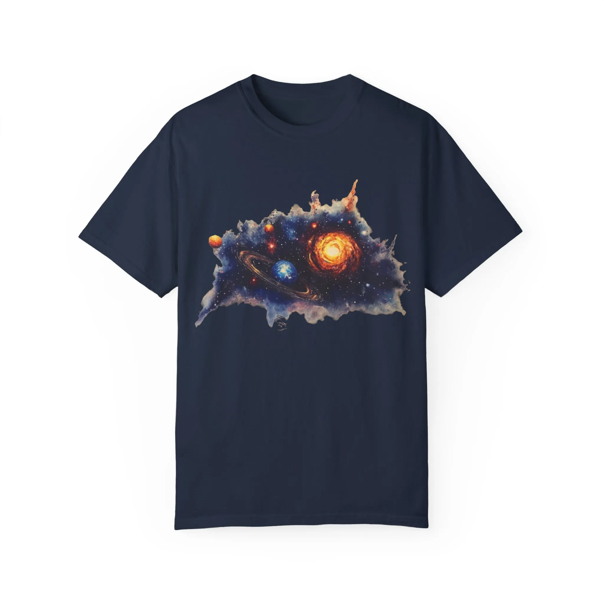Cosmic Adventure Unisex Garment-Dyed T-Shirt - Space-Themed Graphic Tee