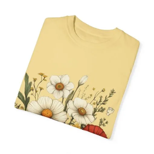 Floral Garden Unisex T-Shirt - Vintage Style Flower Design - Image 14