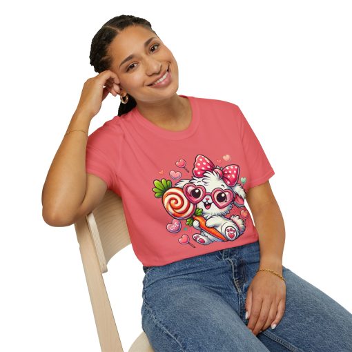 Cute Bunny Love Unisex Softstyle T-Shirt - Perfect for Valentine's Day and Spring Celebrations - Image 15