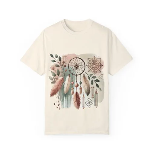 Dreamcatcher Boho T-Shirt | Unisex Garment-Dyed Tee for Spiritual Vibes - Image 2