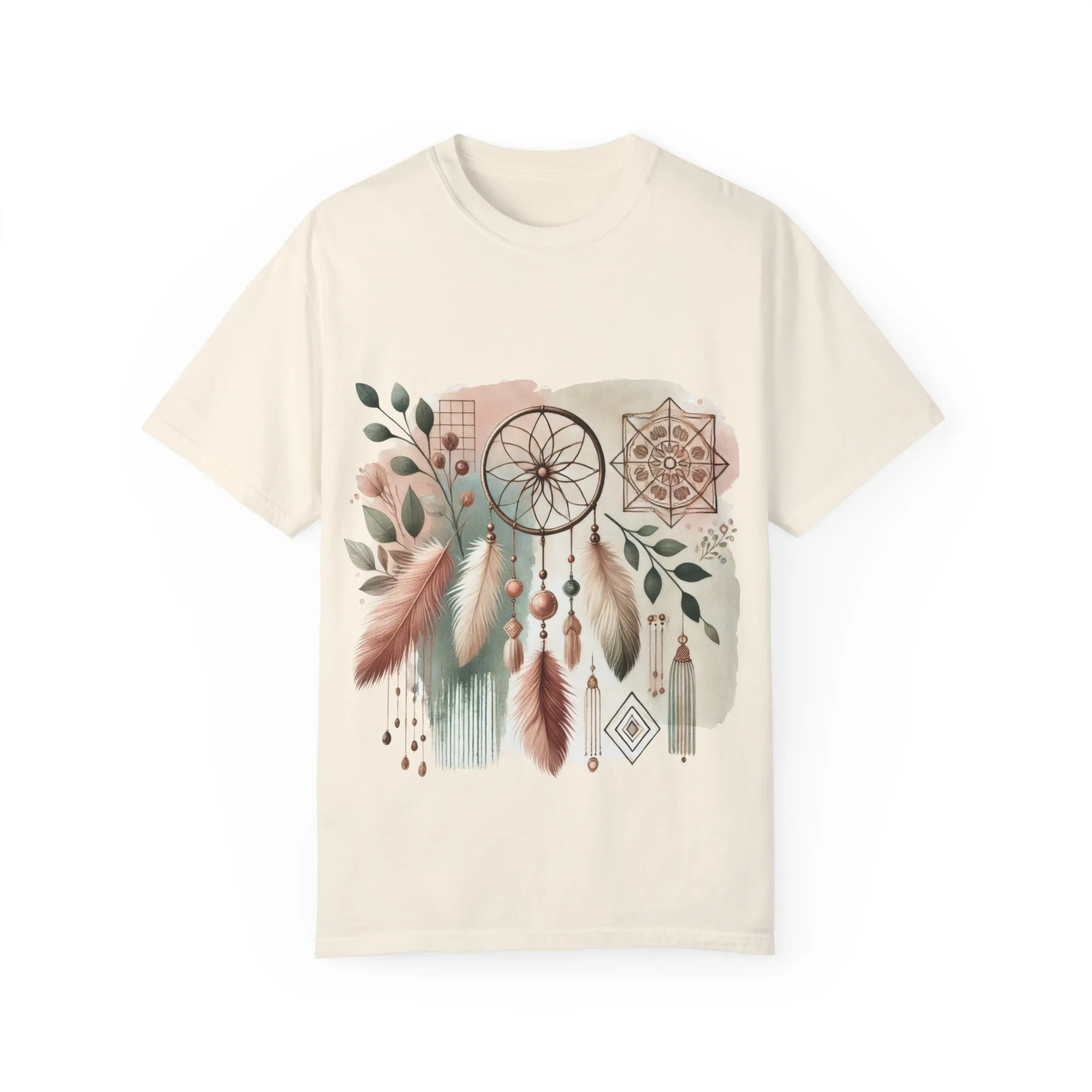 Dreamcatcher Boho T-Shirt | Unisex Garment-Dyed Tee for Spiritual Vibes - Image 2