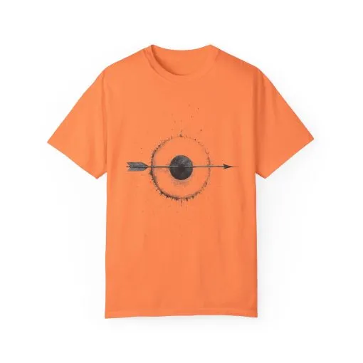 Unisex Garment-Dyed T-shirt with Unique Arrow and Target Design - Perfect for Casual Wear and Gifts - Image 5