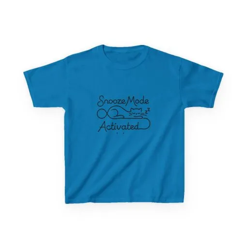 Kids 'Snooze Mode Activated' Heavy Cotton Tee - Fun Sleepy T-Shirt for Boys and Girls - Image 29