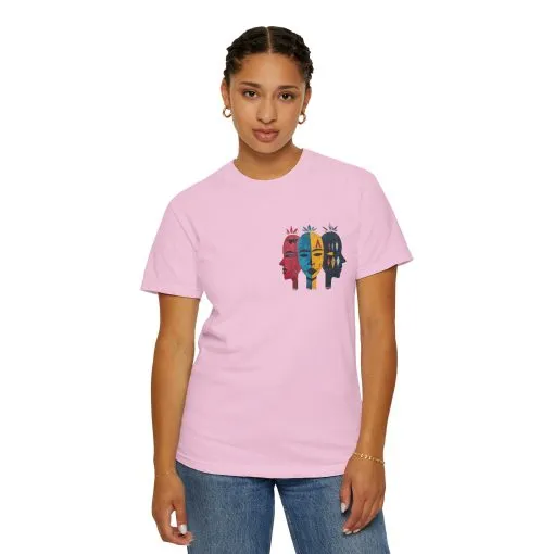 Vibrant Unisex Garment-Dyed T-Shirt with African Masks Design - Image 39